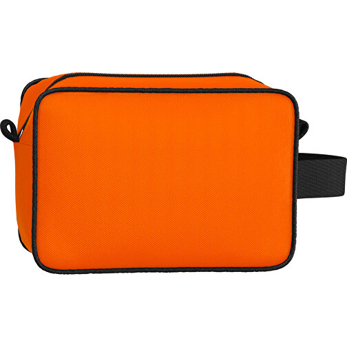 Kosmetiktasche Nova , orange / schwarz, Sublimation-fabric 200g - Polyester (PU), 16,00cm x 8,00cm x 23,00cm (Länge x Höhe x Breite), Bild 2