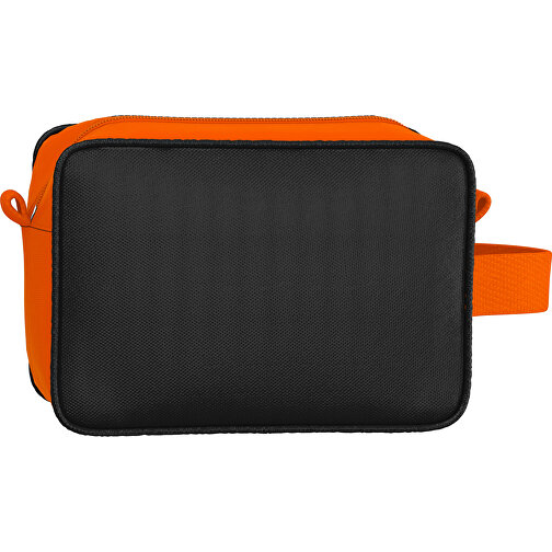 Kosmetiktasche Nova , schwarz / orange, Sublimation-fabric 200g - Polyester (PU), 16,00cm x 8,00cm x 23,00cm (Länge x Höhe x Breite), Bild 2