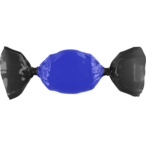 Bonbon Wickler Bontastisch , blau / schwarz, Wickler aus kompostierbarer Folie, 1,00cm x 2,00cm x 7,00cm (Länge x Höhe x Breite), Bild 1