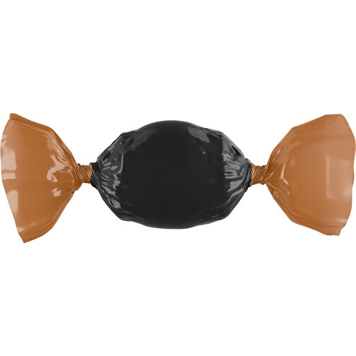 Bonbon Wickler Bontastisch , schwarz / braun, Wickler aus kompostierbarer Folie, 1,00cm x 2,00cm x 7,00cm (Länge x Höhe x Breite), Bild 1