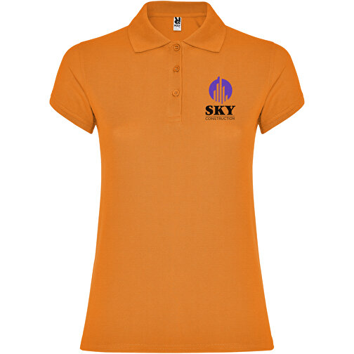 Star Poloshirt Für Damen , orange, Piqué Strick 100% Baumwolle, 200 g/m2, XL, , Bild 2