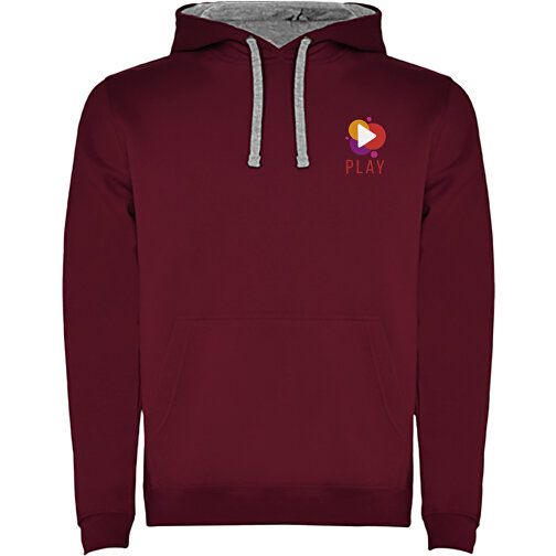 Urban Kapuzenpullover Für Herren , maroon / marl grey, Strick 50% Baumwolle, 50% Polyester, 280 g/m2, S, , Bild 2