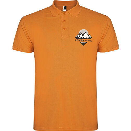 Star Poloshirt Für Herren , orange, Piqué Strick 100% Baumwolle, 200 g/m2, 3XL, , Bild 2