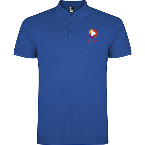 Star Poloshirt Für Kinder , royal, Piqué Strick 100% Baumwolle, 200 g/m2, 7/8, , Bild 2