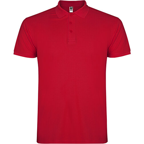 Star Poloshirt Für Kinder , rot, Piqué Strick 100% Baumwolle, 200 g/m2, 9/10, , Bild 1