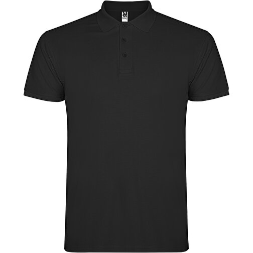 Star Poloshirt Für Kinder , schwarz, Piqué Strick 100% Baumwolle, 200 g/m2, 11/12, , Bild 1
