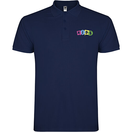 Star Poloshirt Für Kinder , navy blue, Piqué Strick 100% Baumwolle, 200 g/m2, 3/4, , Bild 2