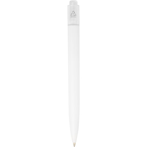 Thalaasa Kugelschreiber Aus Ocean Bound-Kunststoff , Marksman, transparent weiss / weiss, Recycelter Kunststoff, 14,30cm (Länge), Bild 3