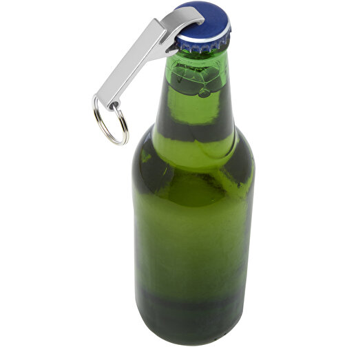 Ouvre-bouteille et canette Tao en aluminium recyclé certifié RCS avec porte-clés, Image 4