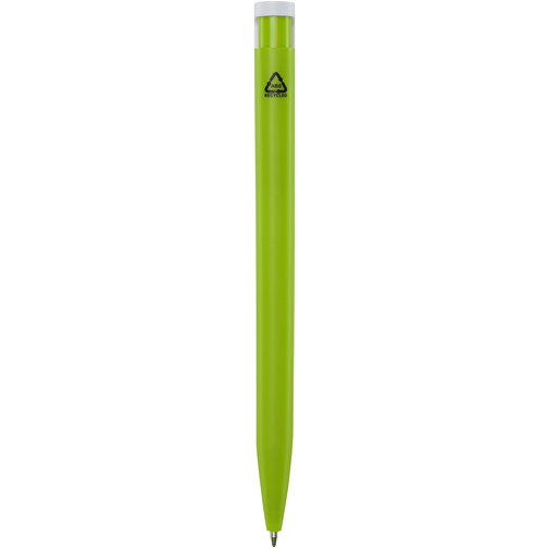 Unix Kugelschreiber Aus Recyceltem Kunststoff , apfelgrün, Recycelter ABS Kunststoff, 13,90cm (Länge), Bild 3
