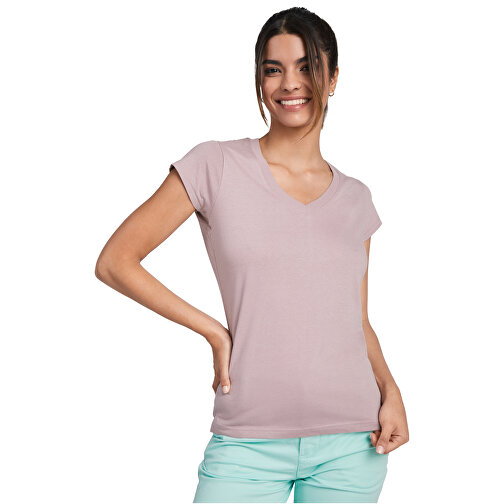 Victoria T-Shirt Mit V-Ausschnitt Für Damen , hellrosa, Single jersey Strick 100% Baumwolle, 155 g/m2, L, , Bild 4