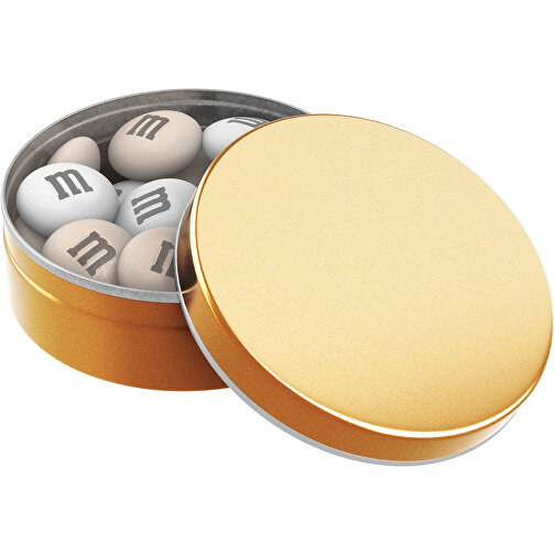 Personalisierte M&M’s®Metallbox 20 G , M&M\'s, gold-glänzend, 1,70cm (Höhe), Bild 1
