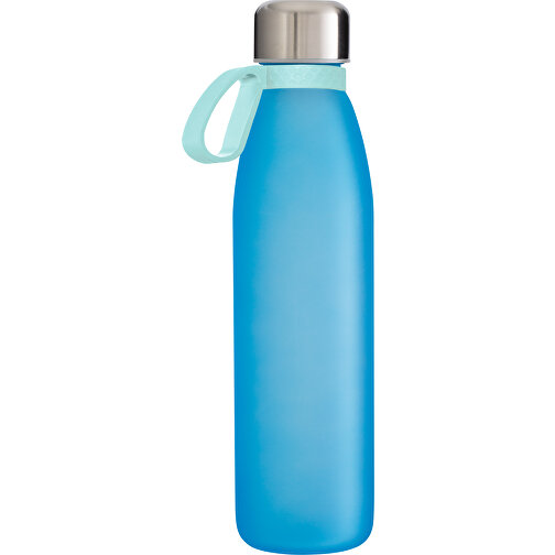 Trinkflasche RETUMBLER-TOULON GLASS , cyan / mint, Glas, Silikon, recycelter Edelstahl, recyceltes Polypropylen, 26,00cm x 6,90cm x 6,90cm (Länge x Höhe x Breite), Bild 1