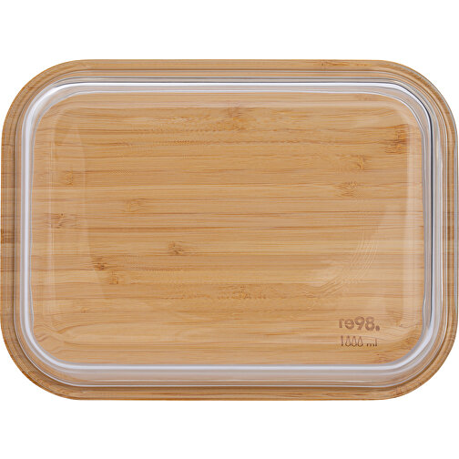 Lunchbox RE98-FRESHFUSION , braun / transparent, Glas, Bambus, 22,40cm x 7,50cm x 16,70cm (Länge x Höhe x Breite), Bild 2