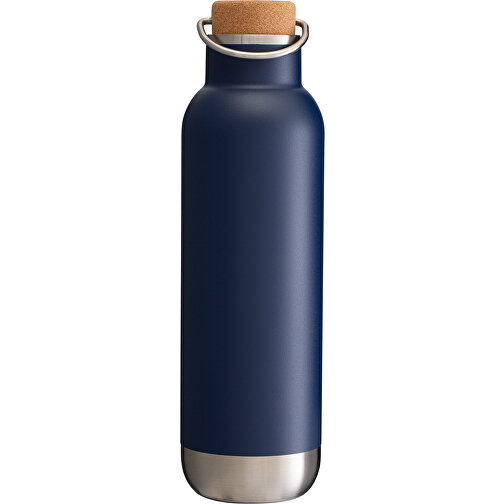Thermotrinkflasche RETUMBLER-ORTADO 750 , dunkelblau / braun, Kork, recycelter Edelstahl, recyceltes Polypropylen, Silikon, 26,80cm x 7,70cm x 7,70cm (Länge x Höhe x Breite), Bild 1
