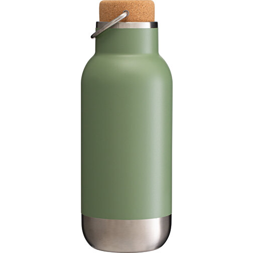 Thermotrinkflasche RETUMBLER-ORTADO 500 , grün / braun / silber, Kork, recycelter Edelstahl, recyceltes Polypropylen, Silikon, 20,40cm x 7,53cm x 7,53cm (Länge x Höhe x Breite), Bild 4
