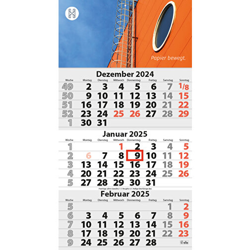 5-Monats DIN A3 Kalender 'Five' , weiß, Kopflasche: 290 g/m² Chromokarton, Kalenderblätter: 70 g/m² holzfrei weiß, chlorfrei gebleicht, 42,00cm x 29,60cm (Höhe x Breite), Bild 1