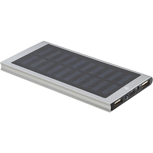 CLERK. Powerbank Aus Recyceltem Aluminium , satinsilber, Recyceltes Aluminium, , Bild 1