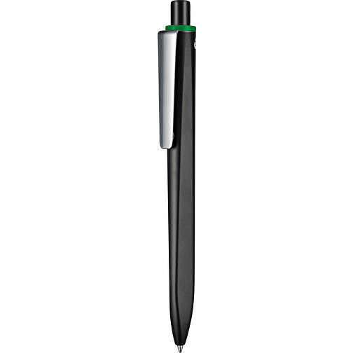 Kugelschreiber RIDGE SCHWARZ RECYCLED  M , Ritter-Pen, schwarz recycled/grün recycled, ABS u. Metall, 141,00cm (Länge), Bild 1