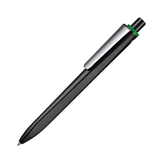 Kugelschreiber RIDGE SCHWARZ RECYCLED  M , Ritter-Pen, schwarz recycled/grün recycled, ABS u. Metall, 141,00cm (Länge), Bild 2