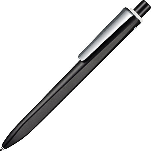 Kugelschreiber RIDGE SCHWARZ RECYCLED  M , Ritter-Pen, schwarz recycled/weiß recycled, ABS u. Metall, 141,00cm (Länge), Bild 2