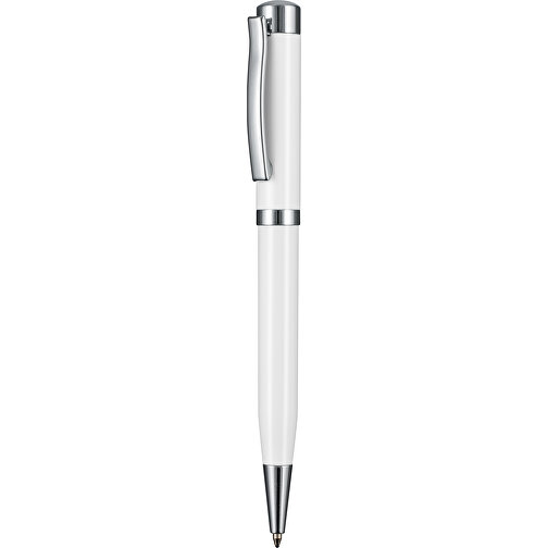 Kugelschreiber FORTUNA WEISS, Incl. 1-er Pen-Box , Ritter-Pen, weiß, Metall, 13,80cm (Länge), Bild 1