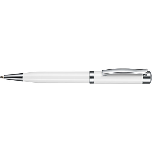 Kugelschreiber FORTUNA WEISS, Incl. 1-er Pen-Box , Ritter-Pen, weiss, Metall, 13,80cm (Länge), Bild 3