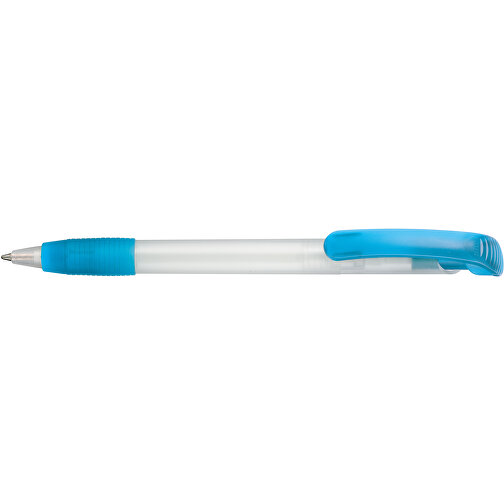 Kugelschreiber SOFT CLEAR FROZEN , Ritter-Pen, frostweiß / caribic-blau, ABS-Kunststoff, 14,80cm (Länge), Bild 3