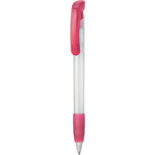 Kugelschreiber SOFT CLEAR FROZEN , Ritter-Pen, frostweiss / magentapink, ABS-Kunststoff, 14,80cm (Länge), Bild 1