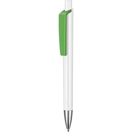 Kugelschreiber TRI-STAR , Ritter-Pen, weiss/Apfel-grün, ABS-Kunststoff, 14,00cm (Länge), Bild 1