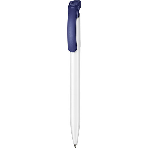 Kugelschreiber CLEAR , Ritter-Pen, weiß/azur-blau, ABS-Kunststoff, 14,80cm (Länge), Bild 1