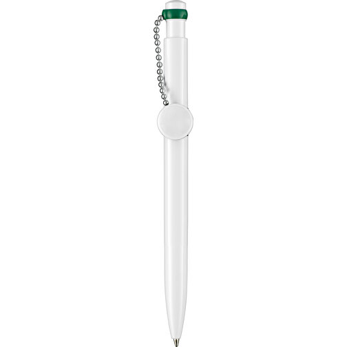 Kugelschreiber PIN PEN , Ritter-Pen, weiss/minze-grün, ABS-Kunststoff, 14,50cm (Länge), Bild 1