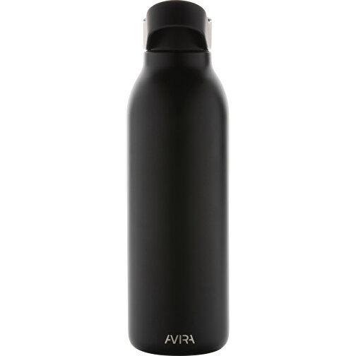 Avira Ara RCS Re-Steel Fliptop Wasserflasche 500ml , schwarz, Rostfreier Stahl - recycelt, 24,00cm (Höhe), Bild 3