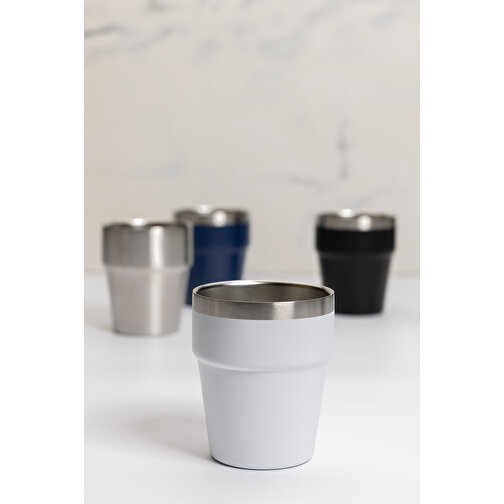 Clark Doppelwandige RCS Kaffeetasse 300ml , weiß, Rostfreier Stahl - recycelt, 9,70cm (Höhe), Bild 5