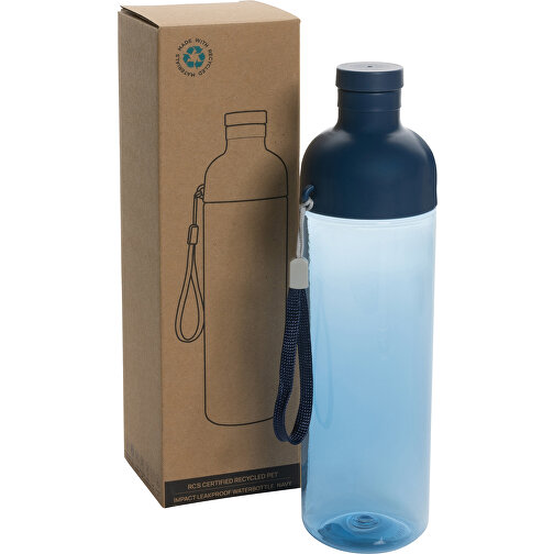 Impact Auslaufsichere Wasserflasche Aus RCS Recyc. PET 600ml , navy blau, PET - recycelt, 24,30cm (Höhe), Bild 9