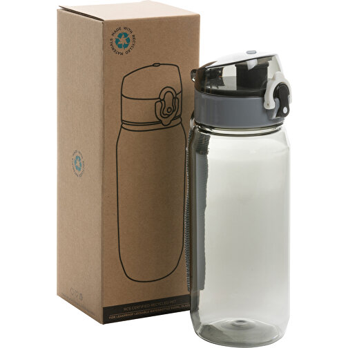 Yide RCS  RPET Verschließbare Wasserflasche 600ml , schwarz, PET - recycelt, 21,40cm (Höhe), Bild 10