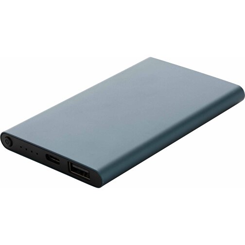 4.000mAh Type-C Powerbank Aus RCS Recyeltem ABS & Aluminium , blau, Recycelte Aluminiumlegierung, 11,00cm x 1,00cm (Länge x Höhe), Bild 1