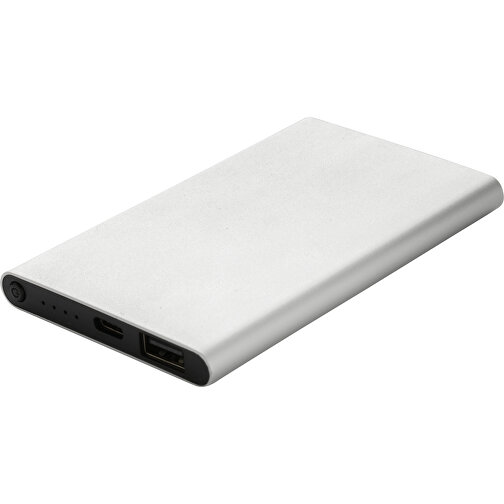 4.000mAh Type-C Powerbank Aus RCS Recyeltem ABS & Aluminium , silber, Recycelte Aluminiumlegierung, 11,00cm x 1,00cm (Länge x Höhe), Bild 1