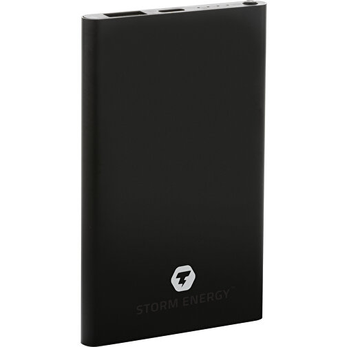 4.000mAh Type-C Powerbank Aus RCS Recyeltem ABS & Aluminium , schwarz, Recycelte Aluminiumlegierung, 11,00cm x 1,00cm (Länge x Höhe), Bild 7