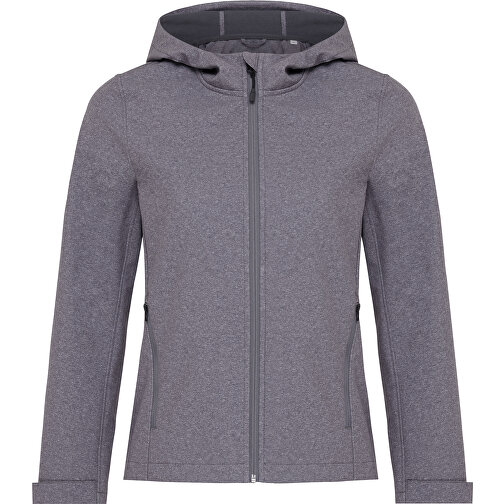 Iqoniq Makalu Damen Softshelljacke Aus Recyceltem Polyester , vulcano heather grey, 91% recyceltes Polyester, 7% recyceltes TPU, 2% Elastan, XXL, 72,00cm x 3,00cm (Länge x Höhe), Bild 1