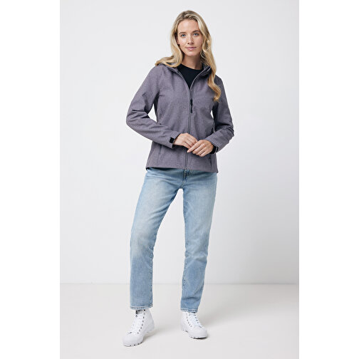 Iqoniq Makalu Damen Softshelljacke Aus Recyceltem Polyester , vulcano heather grey, 91% recyceltes Polyester, 7% recyceltes TPU, 2% Elastan, XL, 70,00cm x 3,00cm (Länge x Höhe), Bild 5