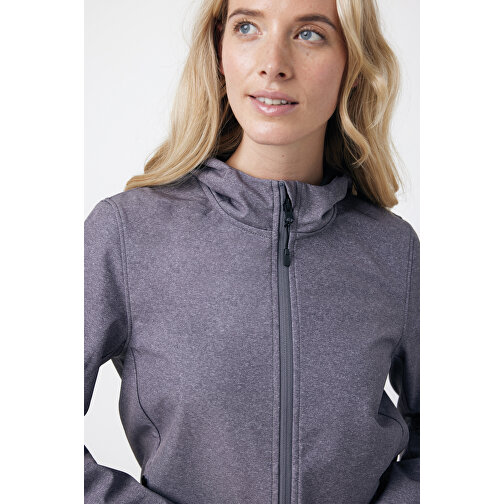 Iqoniq Makalu Damen Softshelljacke Aus Recyceltem Polyester , vulcano heather grey, 91% recyceltes Polyester, 7% recyceltes TPU, 2% Elastan, M, 66,00cm x 2,50cm (Länge x Höhe), Bild 9