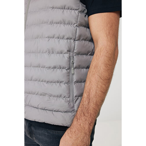 Iqoniq Meru Herren Bodywarmer Aus Recyceltem Polyester , Silbergrau, 100% recyceltes Polyester, XL, 73,00cm x 0,50cm (Länge x Höhe), Bild 9