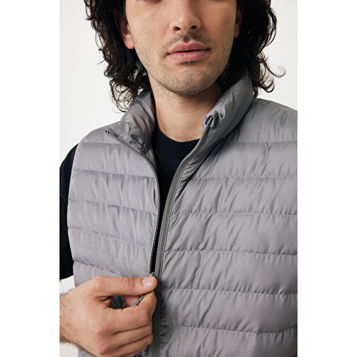 Iqoniq Meru Herren Bodywarmer Aus Recyceltem Polyester , Silbergrau, 100% recyceltes Polyester, L, 71,00cm x 0,50cm (Länge x Höhe), Bild 8