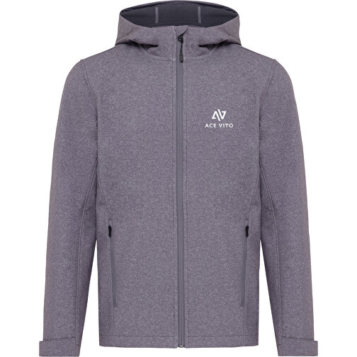 Iqoniq Makalu Herren Softshelljacke Aus Recyceltem Polyester , vulcano heather grey, 91% recyceltes Polyester, 7% recyceltes TPU, 2% Elastan, XXXL, 79,00cm x 3,00cm (Länge x Höhe), Bild 10