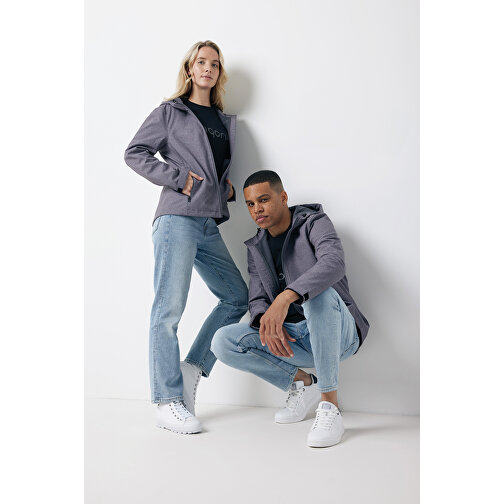 Iqoniq Makalu Herren Softshelljacke Aus Recyceltem Polyester , vulcano heather grey, 91% recyceltes Polyester, 7% recyceltes TPU, 2% Elastan, XXXL, 79,00cm x 3,00cm (Länge x Höhe), Bild 3