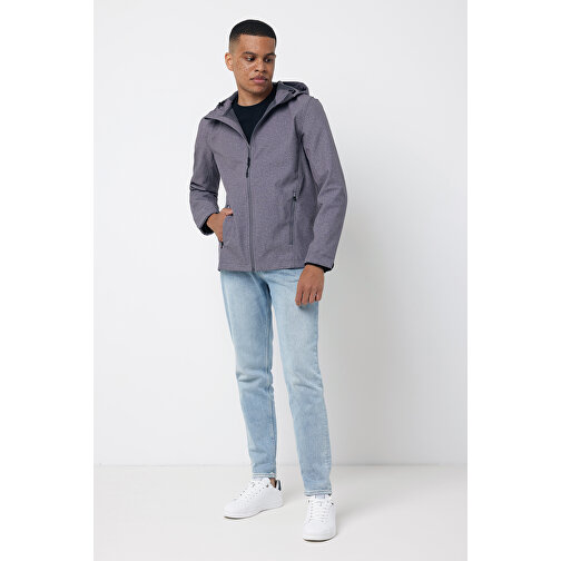 Iqoniq Makalu Herren Softshelljacke Aus Recyceltem Polyester , vulcano heather grey, 91% recyceltes Polyester, 7% recyceltes TPU, 2% Elastan, S, 69,00cm x 2,50cm (Länge x Höhe), Bild 5