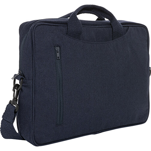 Laluka AWARE™ 15.4' Laptop-Tasche Aus Recycelter Baumwolle , navy blau, Baumwolle - recycelt, 39,00cm x 5,00cm (Länge x Höhe), Bild 1