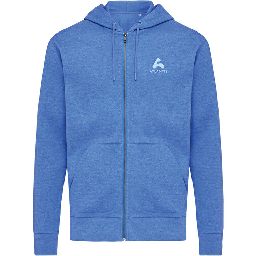 Iqoniq Abisko Zip-Kapuzenpullover Aus Recycelter Baumwolle , heather blue, 50% recycelte und 50% biologische Baumwolle, XXXL, 80,00cm x 1,00cm (Länge x Höhe), Bild 4