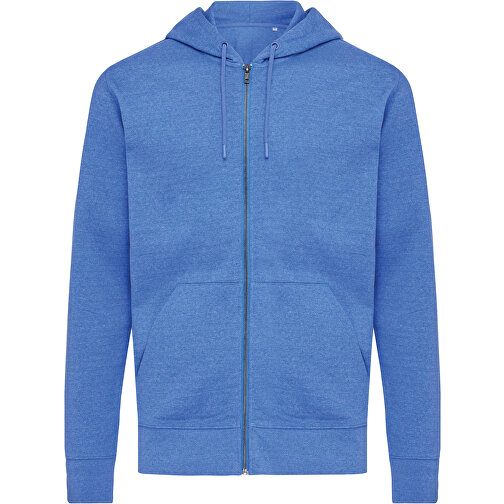 Iqoniq Abisko Zip-Kapuzenpullover Aus Recycelter Baumwolle , heather blue, 50% recycelte und 50% biologische Baumwolle, XS, 64,00cm x 1,00cm (Länge x Höhe), Bild 1